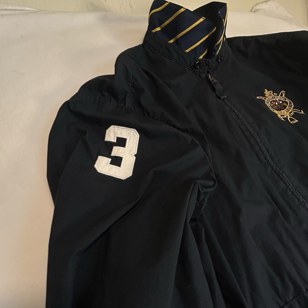 Vintage Polo Ralph Lauren Jacket Men XXL Navy Equestrian Gold Crest, 3 On Sleeve - Picture 5 of 13